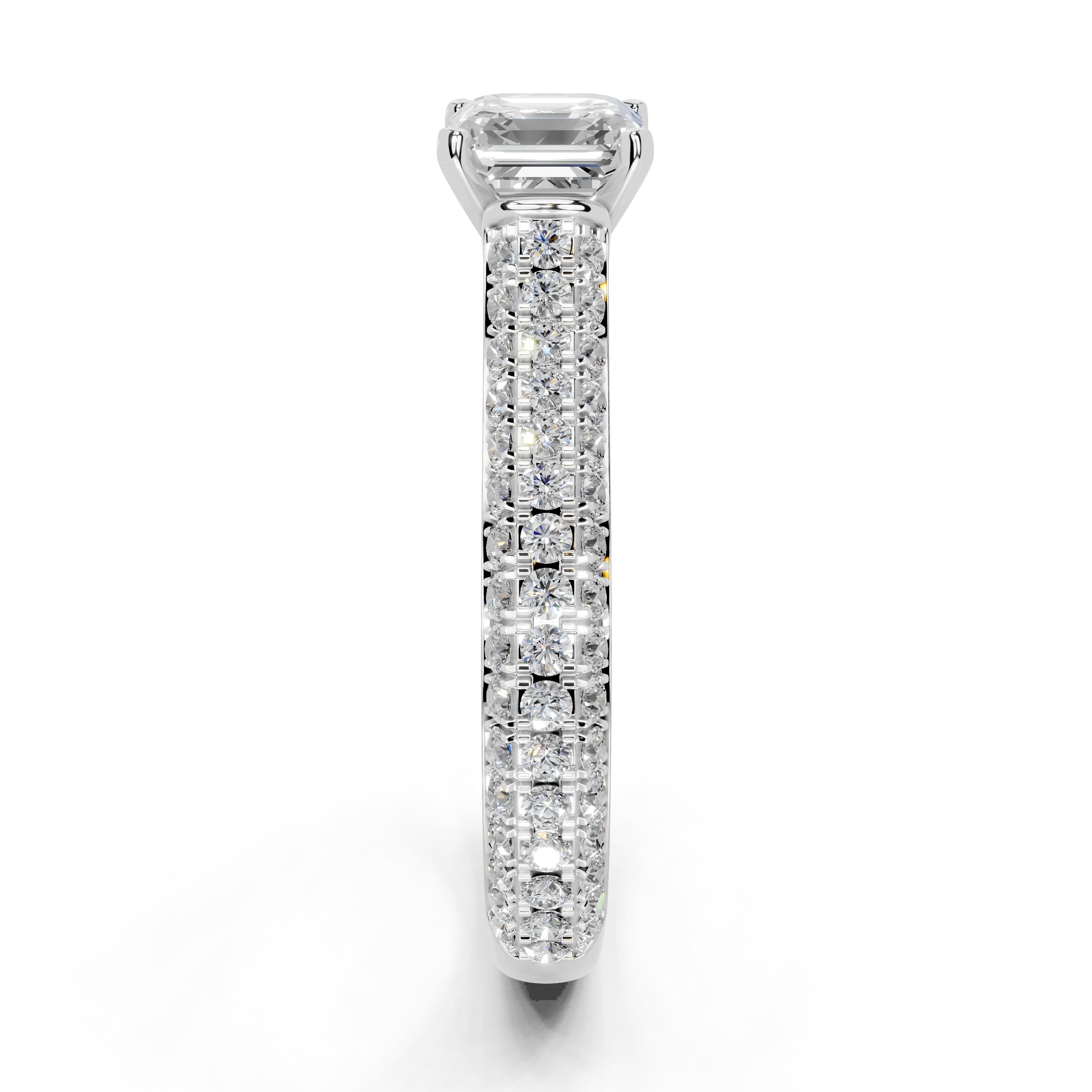 Asscher Cut with Hidden Stones Double Pave Lab Grown Diamond Engagement Ring