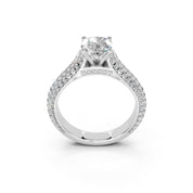 Cushion Cut with Hidden Stones Double Pave Lab Grown Diamond Engagement Ring