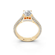 Cushion Cut with Hidden Stones Double Pave Lab Grown Diamond Engagement Ring