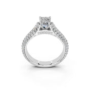 Emerald Cut with Hidden Stones Double Pave Lab Grown Diamond Engagement Ring