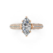 Marquise Cut with Hidden Stones Double Pave Lab Grown Diamond Engagement Ring