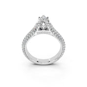 Marquise Cut with Hidden Stones Double Pave Lab Grown Diamond Engagement Ring