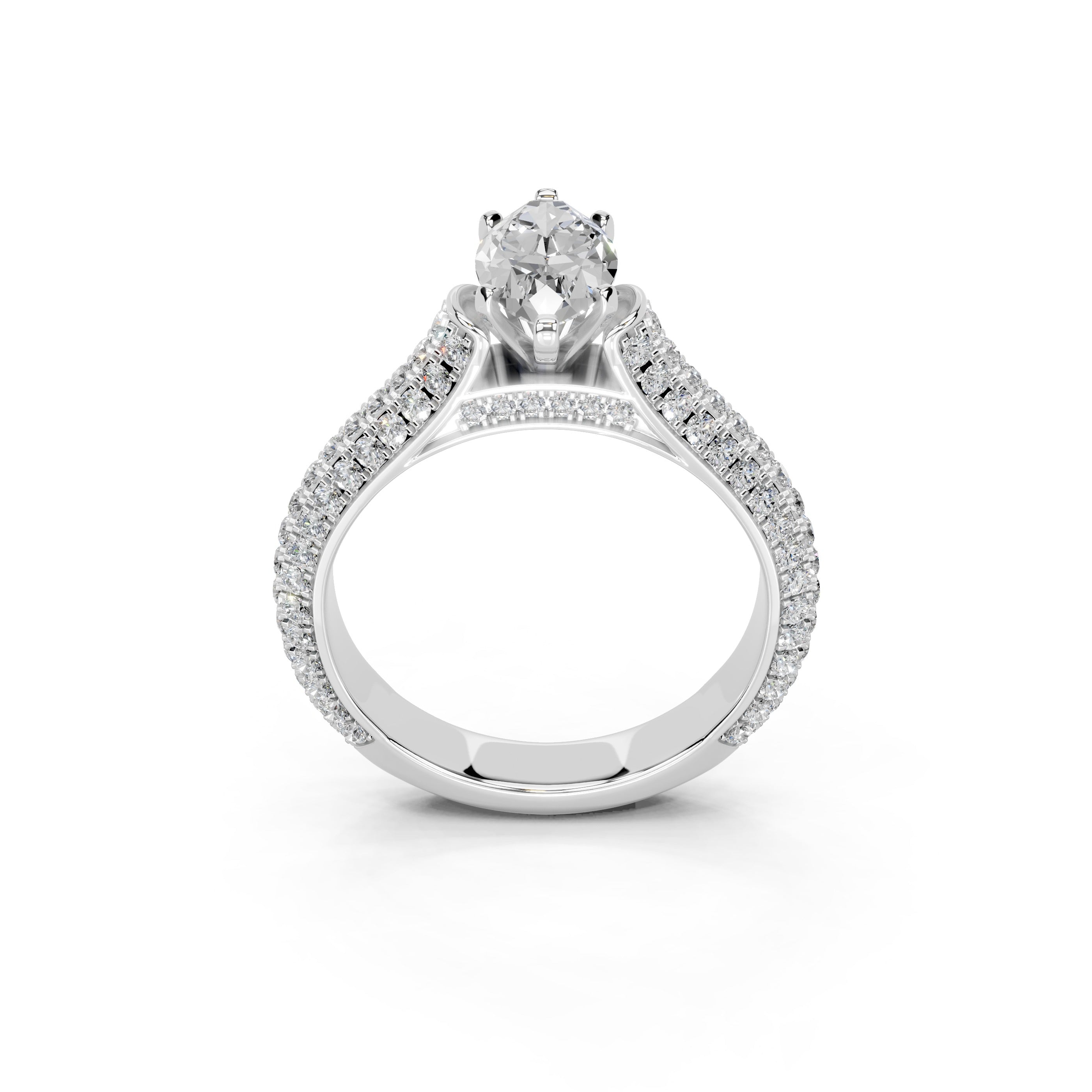 Marquise Cut with Hidden Stones Double Pave Lab Grown Diamond Engagement Ring