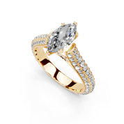 Marquise Cut with Hidden Stones Double Pave Lab Grown Diamond Engagement Ring