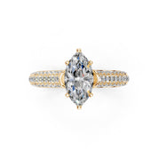 Marquise Cut with Hidden Stones Double Pave Lab Grown Diamond Engagement Ring