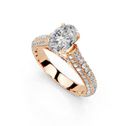 Oval Cut with Hidden Stones Double Pave Lab Grown Diamond Engagement Ring