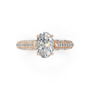 Oval Cut with Hidden Stones Double Pave Lab Grown Diamond Engagement Ring