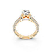 Oval Cut with Hidden Stones Double Pave Lab Grown Diamond Engagement Ring