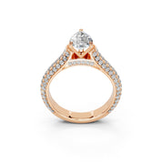 Pear Cut with Hidden Stones Double Pave Lab Grown Diamond Engagement Ring