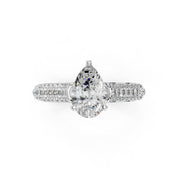 Pear Cut with Hidden Stones Double Pave Lab Grown Diamond Engagement Ring