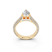 Pear Cut with Hidden Stones Double Pave Lab Grown Diamond Engagement Ring