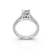 Princess Cut with Hidden Stones Double Pave Lab Grown Diamond Engagement Ring