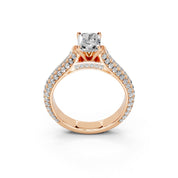 Radiant Cut with Hidden Stones Double Pave Lab Grown Diamond Engagement Ring