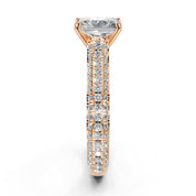 Radiant Cut with Hidden Stones Double Pave Lab Grown Diamond Engagement Ring