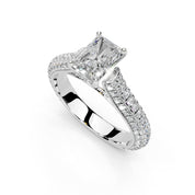 Radiant Cut with Hidden Stones Double Pave Lab Grown Diamond Engagement Ring