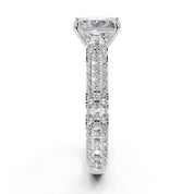 Radiant Cut with Hidden Stones Double Pave Lab Grown Diamond Engagement Ring