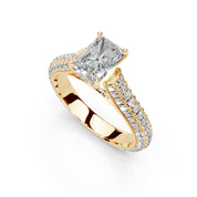 Radiant Cut with Hidden Stones Double Pave Lab Grown Diamond Engagement Ring