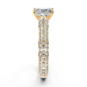 Radiant Cut with Hidden Stones Double Pave Lab Grown Diamond Engagement Ring