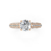 Round Cut with Hidden Stones Double Pave Lab Grown Diamond Engagement Ring