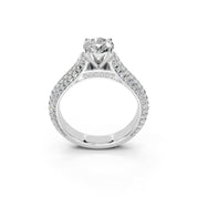 Round Cut with Hidden Stones Double Pave Lab Grown Diamond Engagement Ring