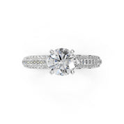 Round Cut with Hidden Stones Double Pave Lab Grown Diamond Engagement Ring