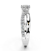 Princess Cut Split Shank Lab Grown Diamond Engagement Ring with side stones