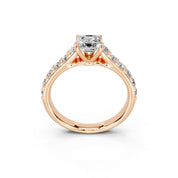 Asscher Cut Claw Prongs Pave  Lab Grown Diamond Engagement Ring