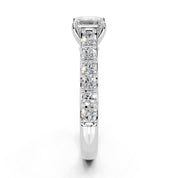 Asscher Cut Claw Prongs Pave  Lab Grown Diamond Engagement Ring