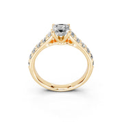 Asscher Cut Claw Prongs Pave  Lab Grown Diamond Engagement Ring