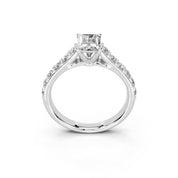 Radiant Cut Claw Prongs Pave  Lab Grown Diamond Engagement Ring