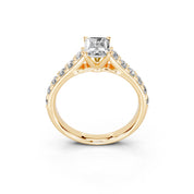 Radiant Cut Claw Prongs Pave  Lab Grown Diamond Engagement Ring