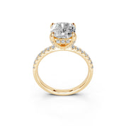 Cushion Cut Hidden Halo Pave  Lab Grown Diamond Engagement Ring