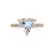 Heart Cut Hidden Halo Pave  Lab Grown Diamond Engagement Ring