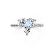 Heart Cut Hidden Halo Pave  Lab Grown Diamond Engagement Ring