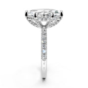 Marquise Cut Hidden Halo Pave  Lab Grown Diamond Engagement Ring