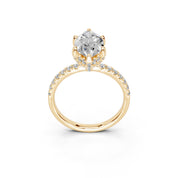 Marquise Cut Hidden Halo Pave  Lab Grown Diamond Engagement Ring