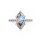 Marquise Cut Hidden Halo Pave  Lab Grown Diamond Engagement Ring