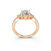 Round Cut Pave Lab Grown Diamond Engagement Ring