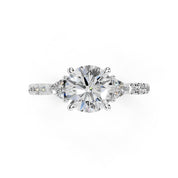 Round Cut Pave Lab Grown Diamond Engagement Ring