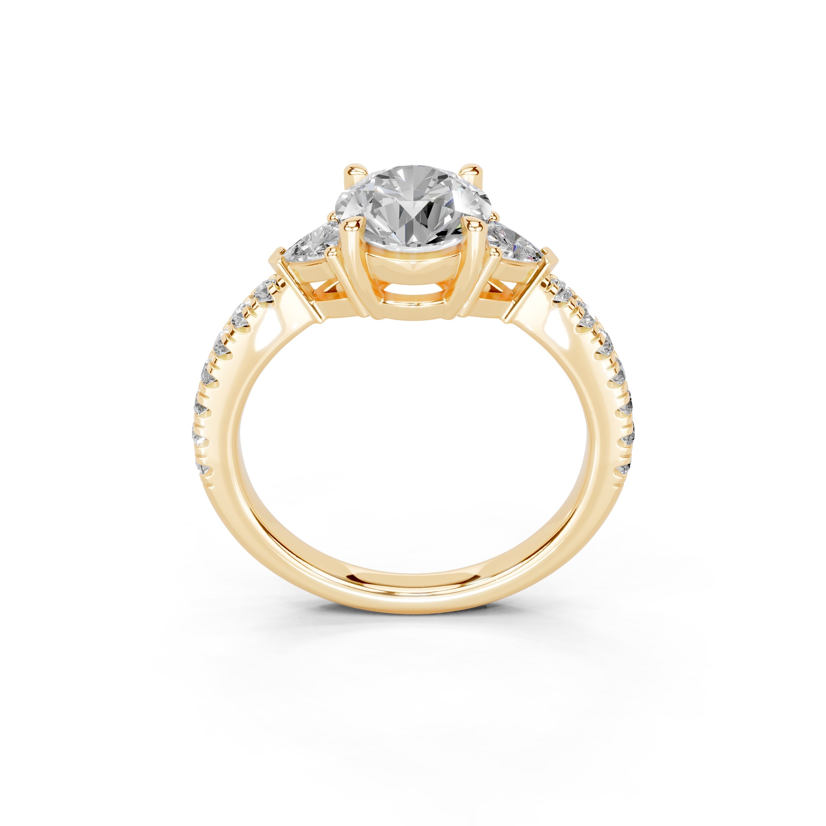 Round Cut Pave Lab Grown Diamond Engagement Ring