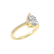 Pear Cut Pave Lab Grown Diamond Engagement Ring