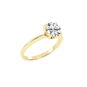 Round Solitaire Engagement Ring (14K Yellow Gold, 1 CT, Ring Size 7)