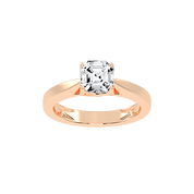 Asscher Cut Petal-shaped Solitaire Lab Grown Diamond Engagement Ring (3.5 mm width)