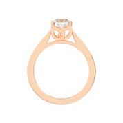 Asscher Cut Petal-shaped Solitaire Lab Grown Diamond Engagement Ring (3.5 mm width)