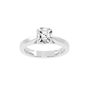 Asscher Cut Petal-shaped Solitaire Lab Grown Diamond Engagement Ring (3.5 mm width)