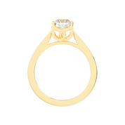 Asscher Cut Petal-shaped Solitaire Lab Grown Diamond Engagement Ring (3.5 mm width)