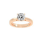 Cushion Cut Petal-shaped Solitaire Lab Grown Diamond Engagement Ring (3.5 mm width)