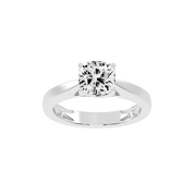 Cushion Cut Petal-shaped Solitaire Lab Grown Diamond Engagement Ring (3.5 mm width)