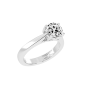 Cushion Cut Petal-shaped Solitaire Lab Grown Diamond Engagement Ring (3.5 mm width)