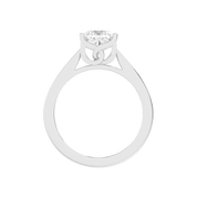 Cushion Cut Petal-shaped Solitaire Lab Grown Diamond Engagement Ring (3.5 mm width)